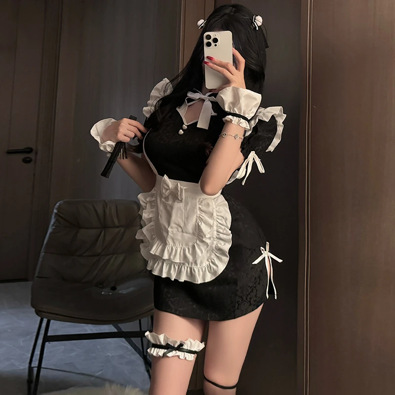 LOVE：甜甜中华娘 性感洛丽塔萝莉少女cos收腰软妹显瘦旗袍连衣裙