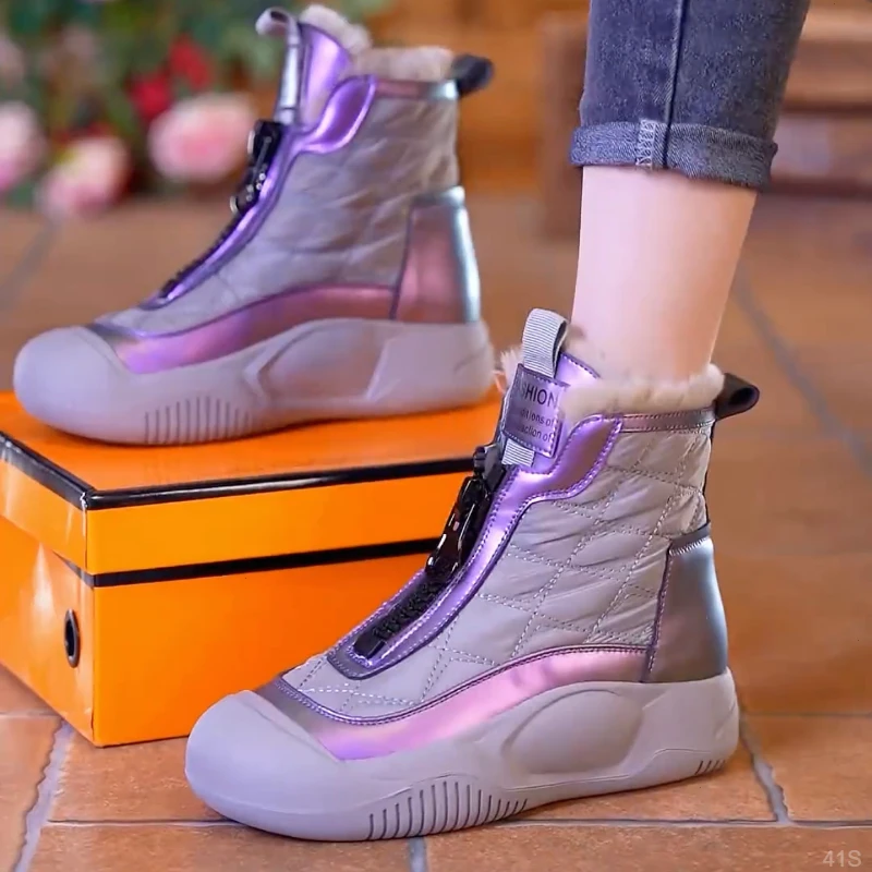 女童雪地靴2025年秋冬新款中大童冬靴中大童公主短靴厚绒儿童靴子