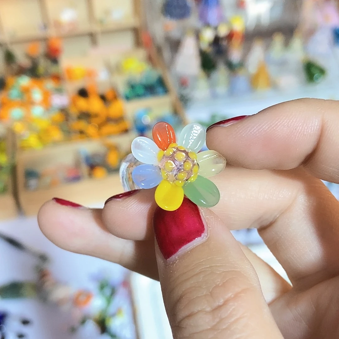 琉璃手工艺品七色花