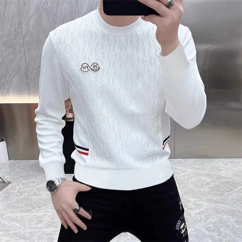 致在欧洲站男装潮流卫衣男士秋冬款轻奢宽松透气帅气百搭圆领上衣