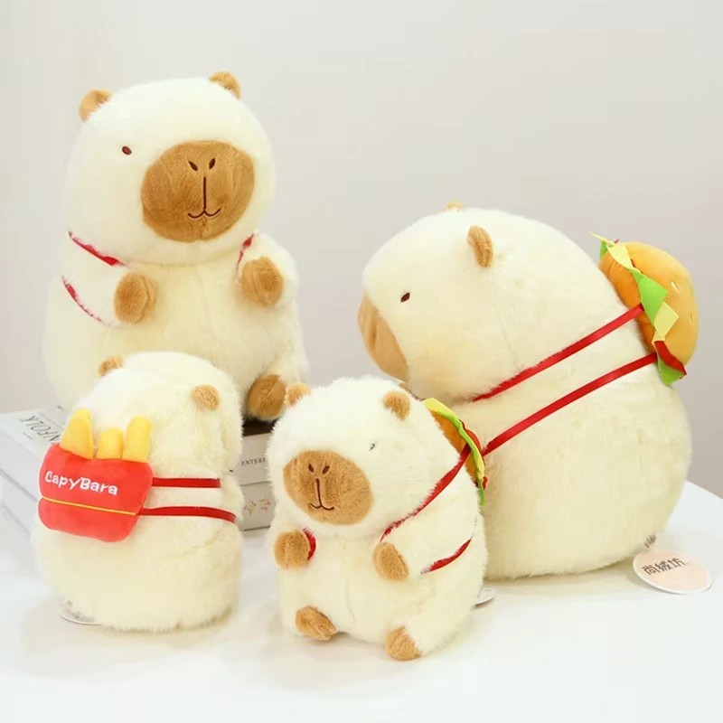 卡皮巴拉水豚玩偶公仔汉堡薯条毛绒玩具送女生儿童生日圣诞节礼物
