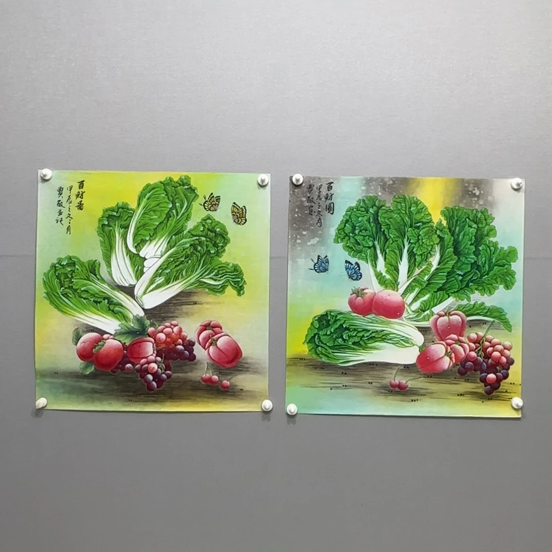 国画乾*工笔白菜图