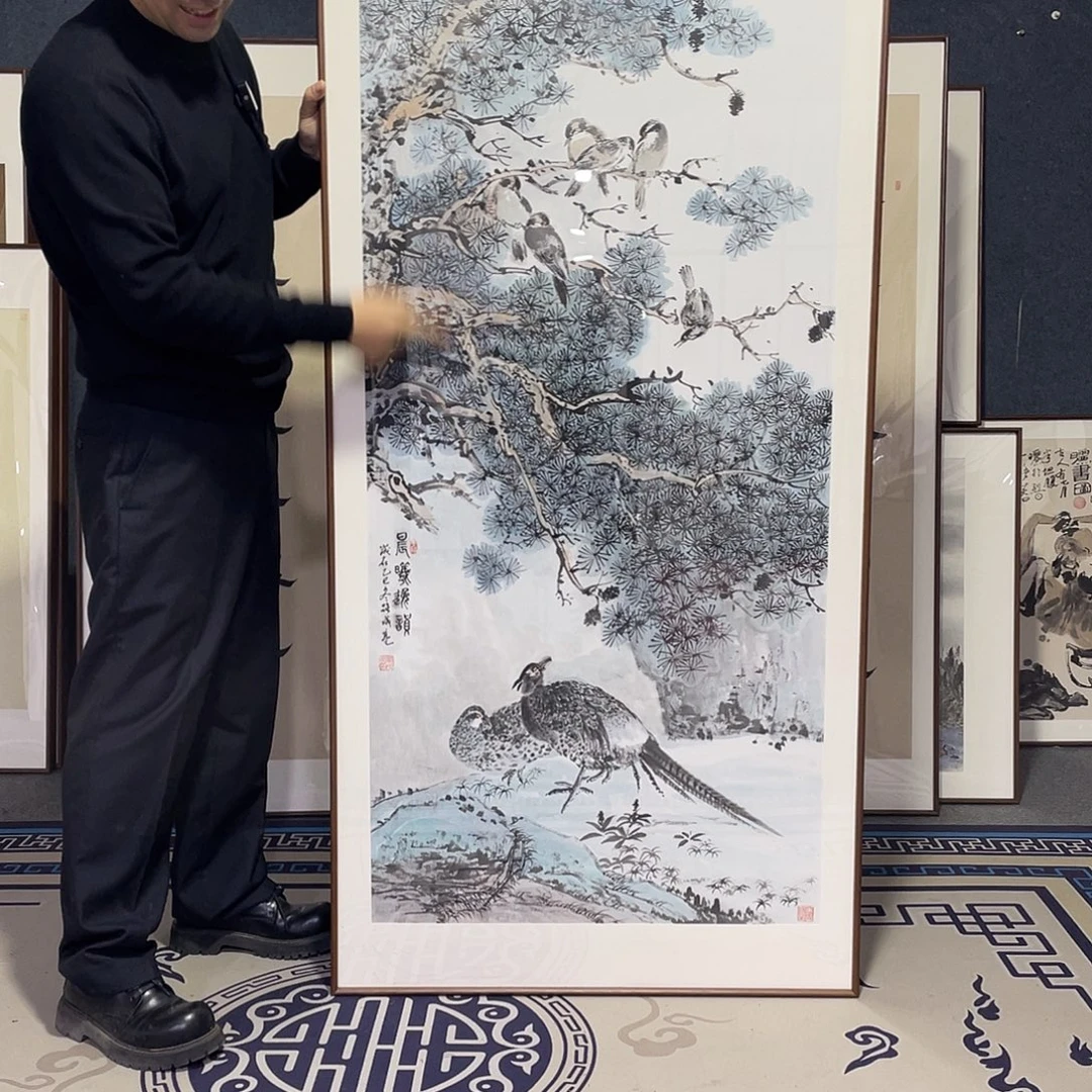 国画手绘画作品带框80/160