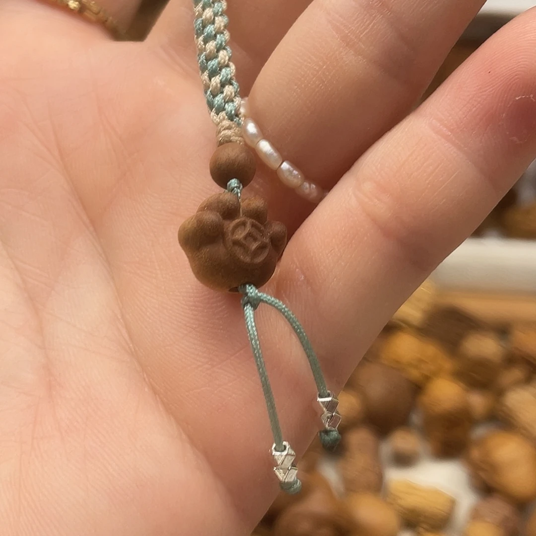 檀香木无事牌微瑕疵猫爪