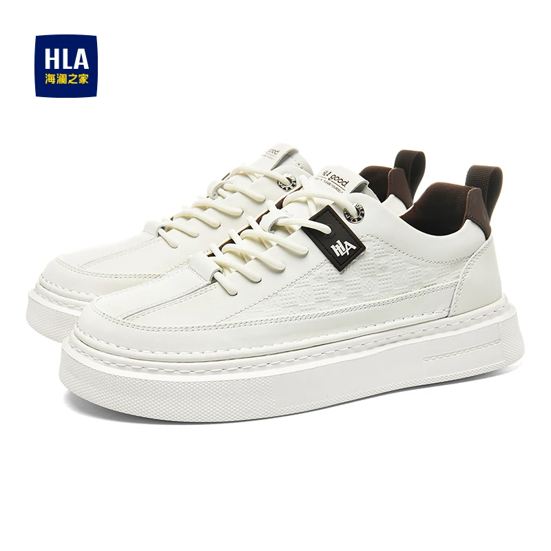 HLA/海澜之家男鞋新款夏季潮流百搭透气耐磨板鞋休闲增高小白鞋男
