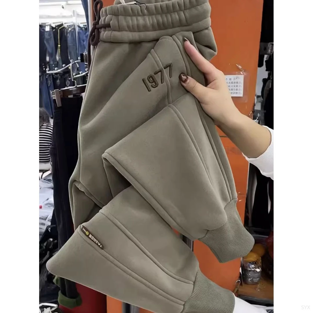 拉夏贝尔【杨幂同款】清仓捡漏欧货爆款加绒裤子女秋冬运动休闲小