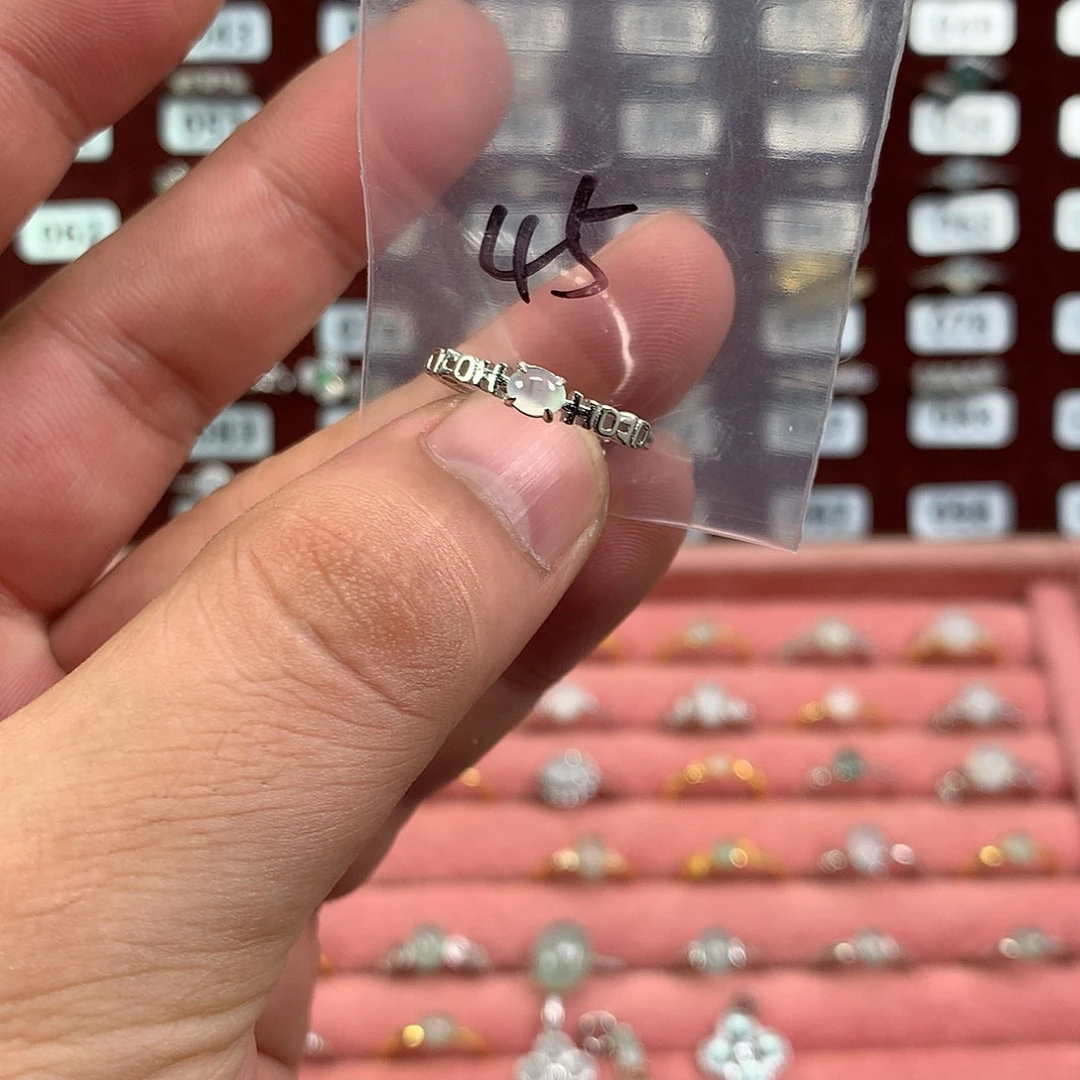 翡翠银S925镶嵌戒指45