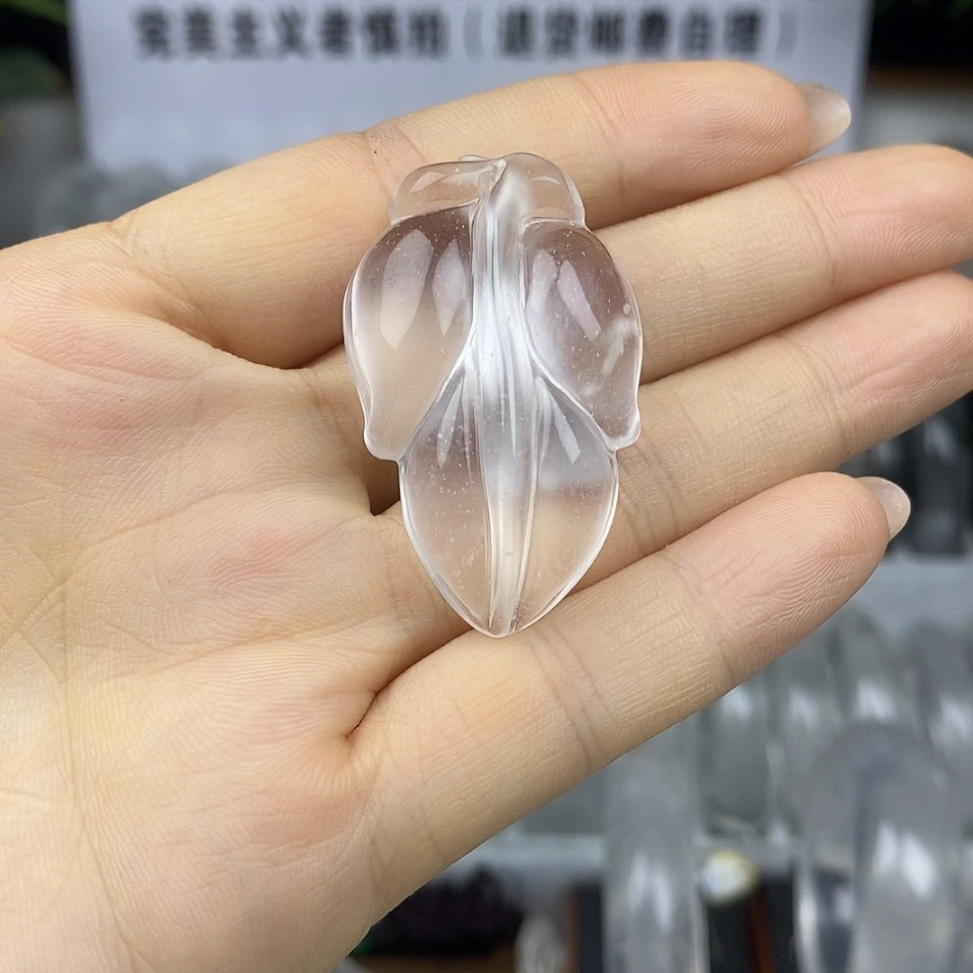 石英质玉未镶嵌颈饰冰飘雪叶子1085