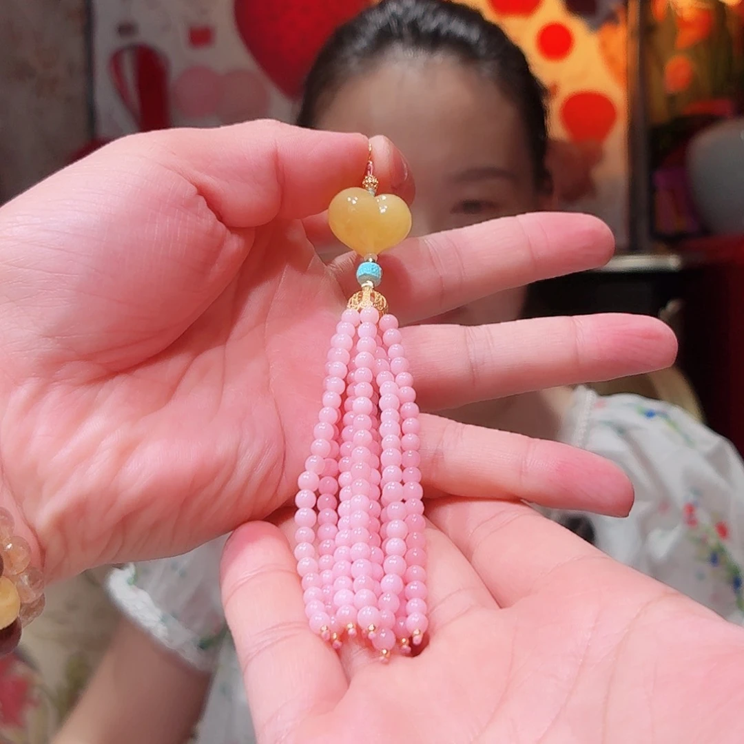18K金镶嵌颈饰琥珀咕***咕精致