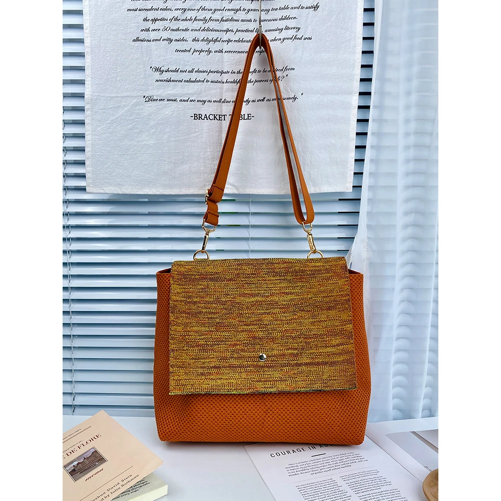 编织托特包女大容量斜挎包ins风单肩包时尚飞织女包