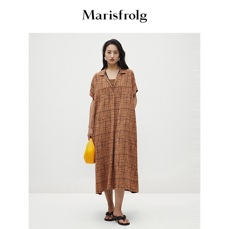 【一秒入夏】Marisfrolg/玛丝菲尔裙子气质纯色宽松连衣裙AAEG20286