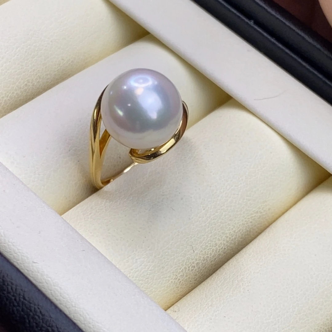 银S925镀金镶嵌淡水珍珠戒指特价