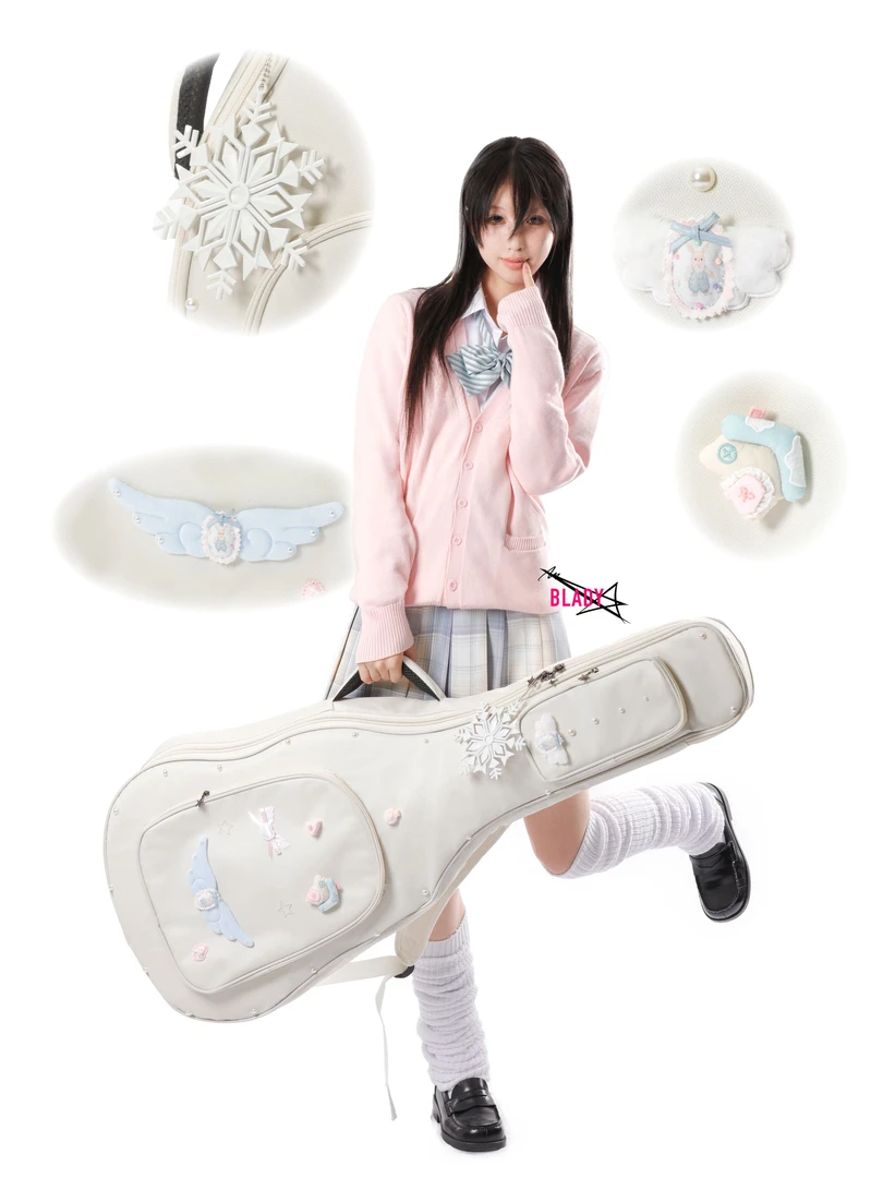 【水色天使】吉他包可爱萌宅ins高颜值木吉他电吉他贝斯加厚琴包