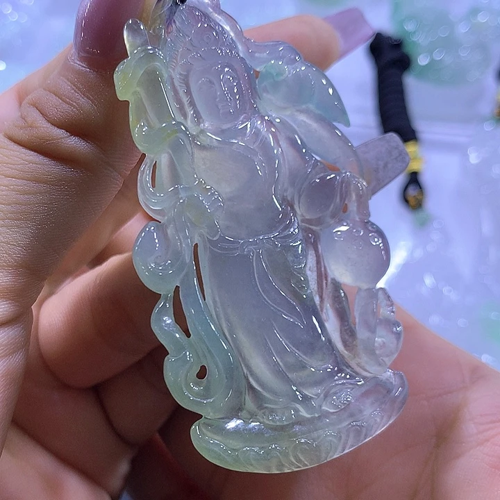 京***爷翡翠未镶嵌颈饰天然翡翠A货吊坠