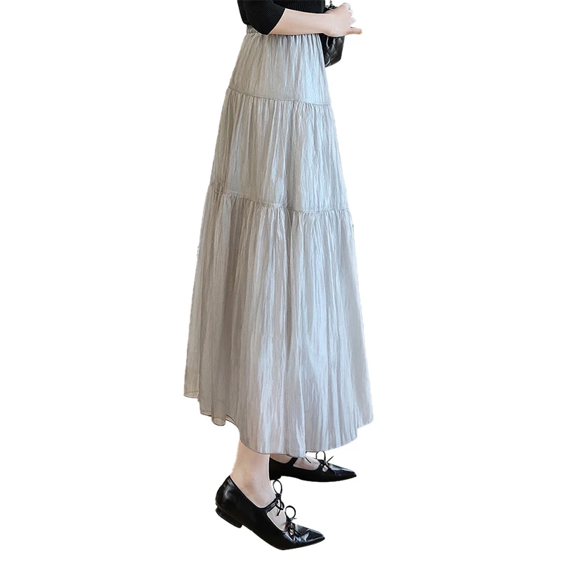 【品牌奥莱】丝柏舍2025春装新款女装长款垂感半身裙S51R0722B