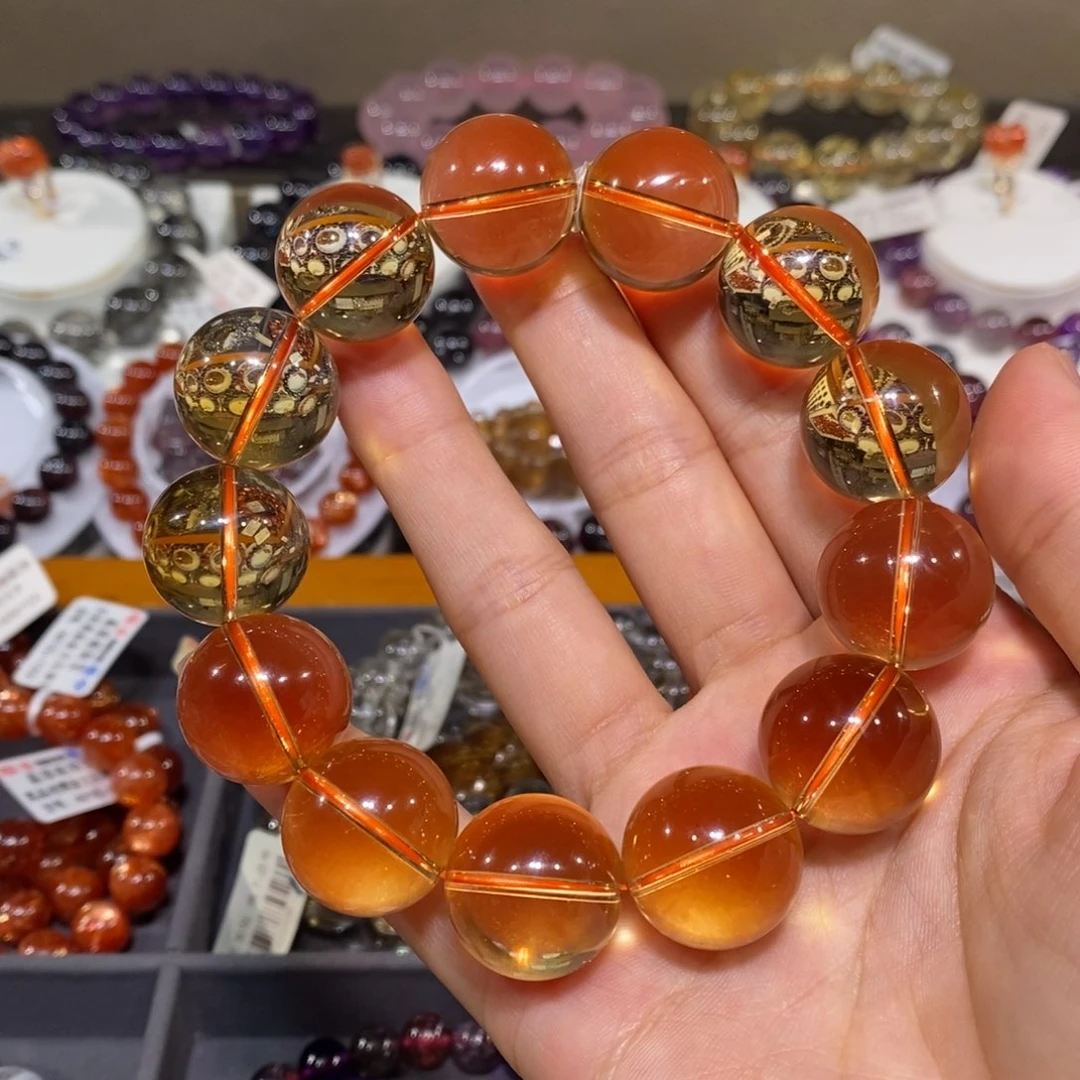 水晶手链未镶嵌暴力黄黄水晶18.5m