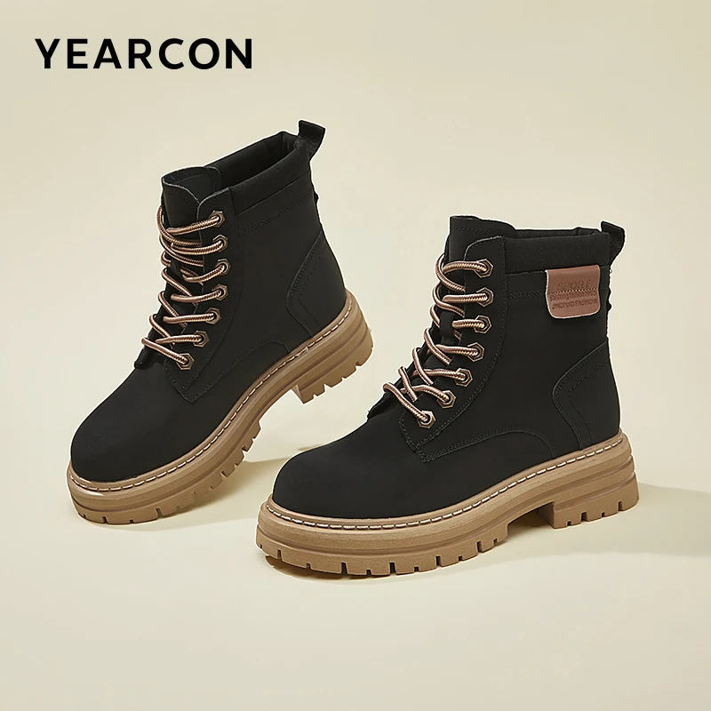 意尔康冬季时尚休闲保暖女靴马丁靴2762ZH49831W