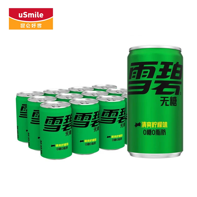 可口可乐 雪碧迷你罐汽水无糖 200ml*12罐
