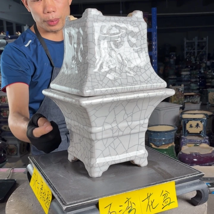 一风堂石湾花盆 瑕疵修补痕迹