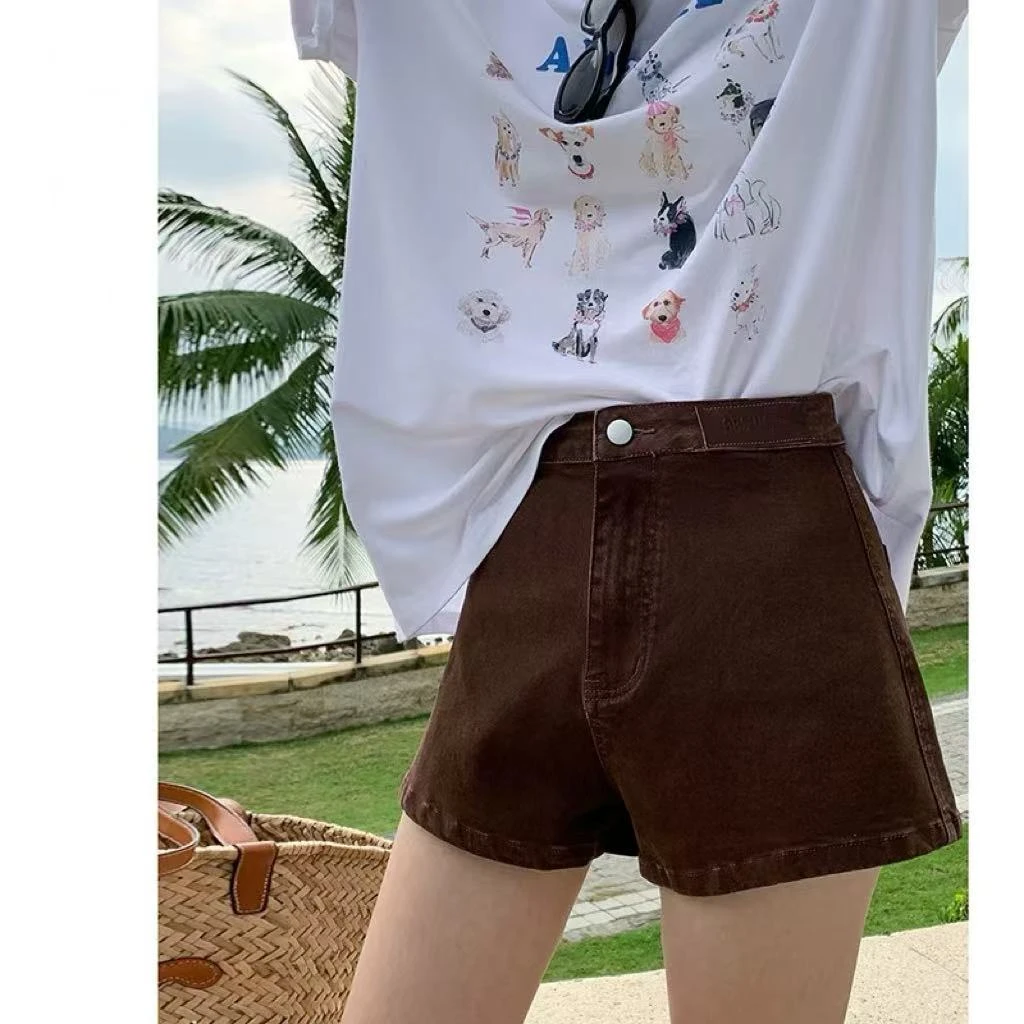 【Z】803/19250-1/125  水洗工艺简约牛仔短裤高腰显瘦百搭热裤