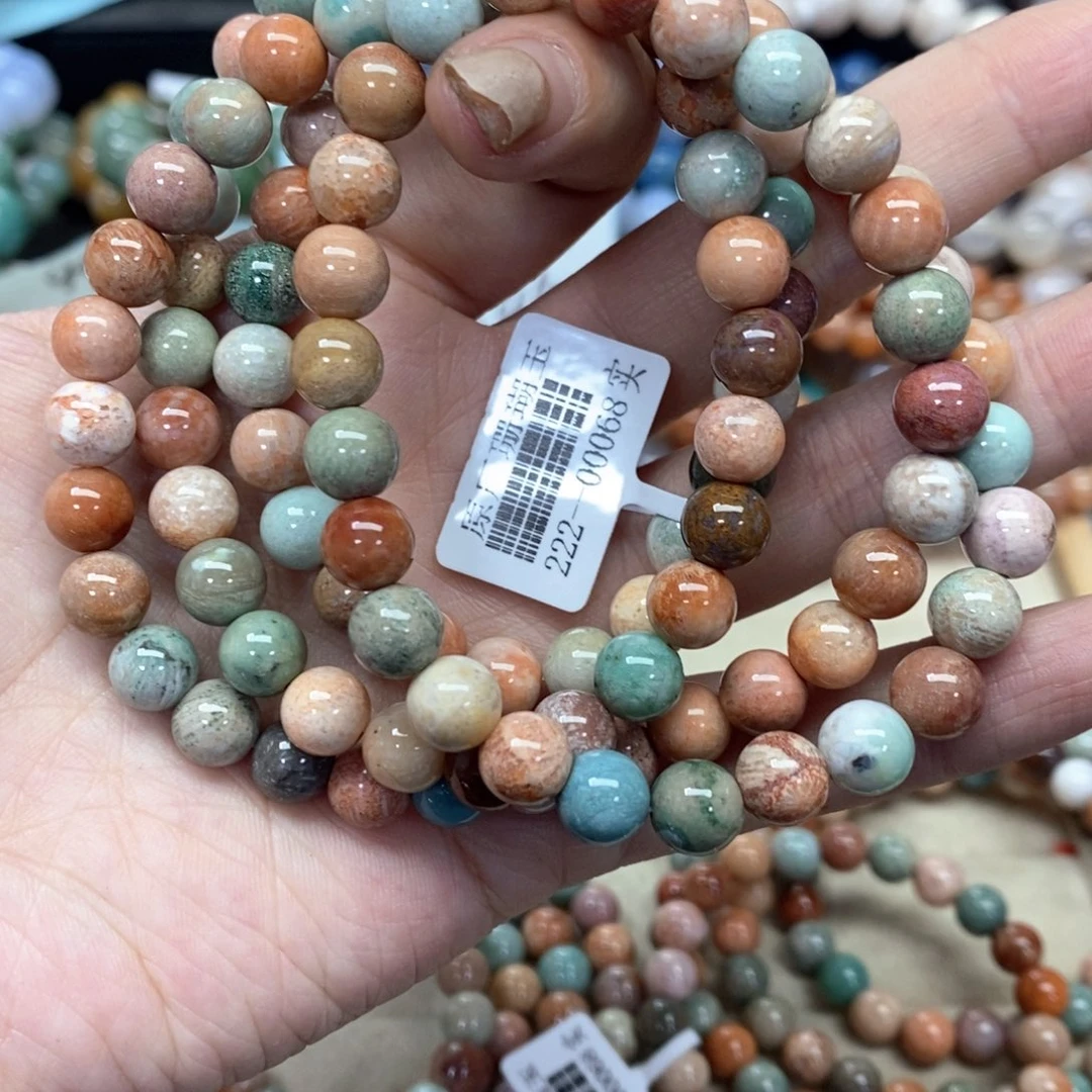 硅化珊瑚（珊瑚玉）手链未镶嵌水**货344