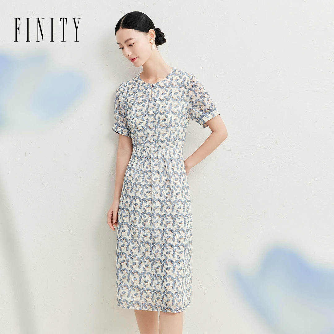 【专属】FINITY 新款连衣裙碎花显瘦气质时尚优雅时尚 F21Y3D02L3