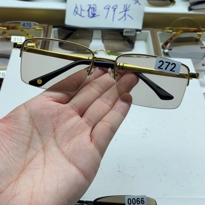茶水晶眼镜 半框272