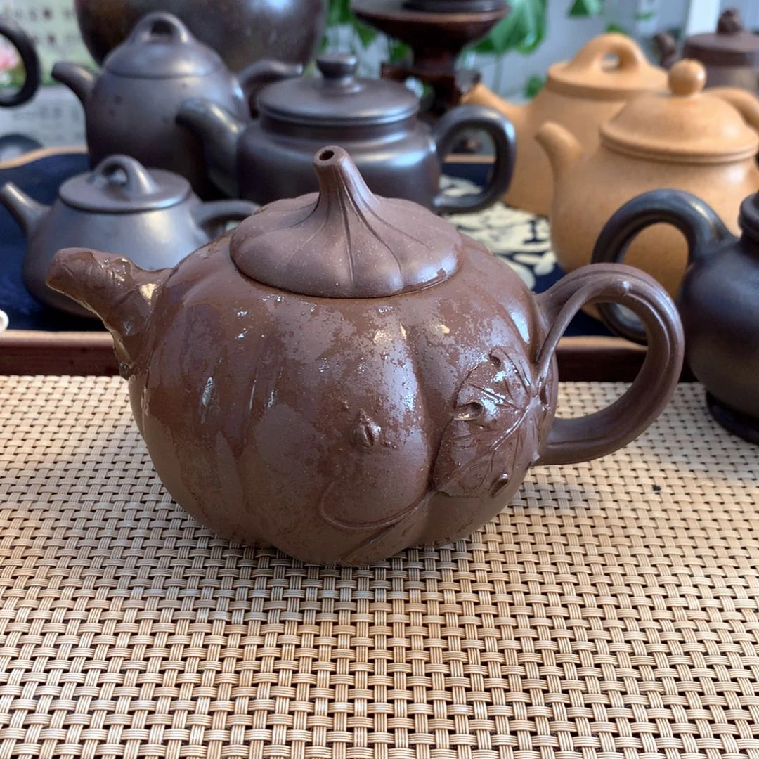 紫砂茶壶宜兴原矿紫泥380cc