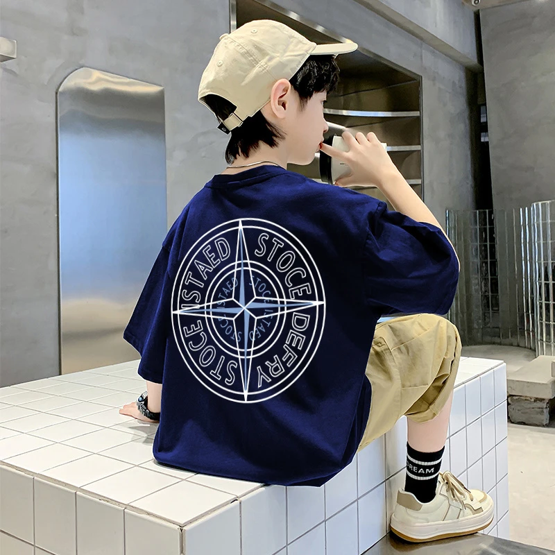 童装男女短袖t恤纯棉夏季新款儿童宝宝半袖上衣中大童