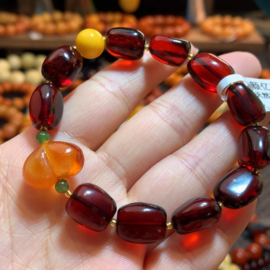 血珀未镶嵌手串血珀手串