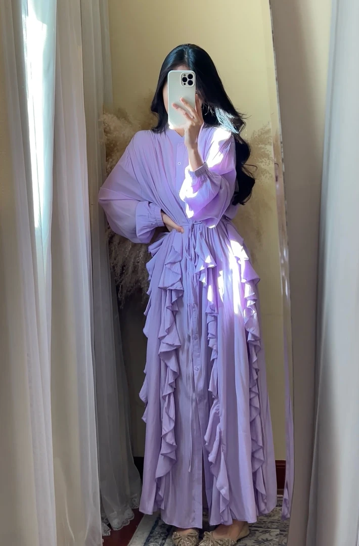 【ROUROU】人间白茶｜复古法式赫本风荷叶边小众设计连衣裙Ro-2642