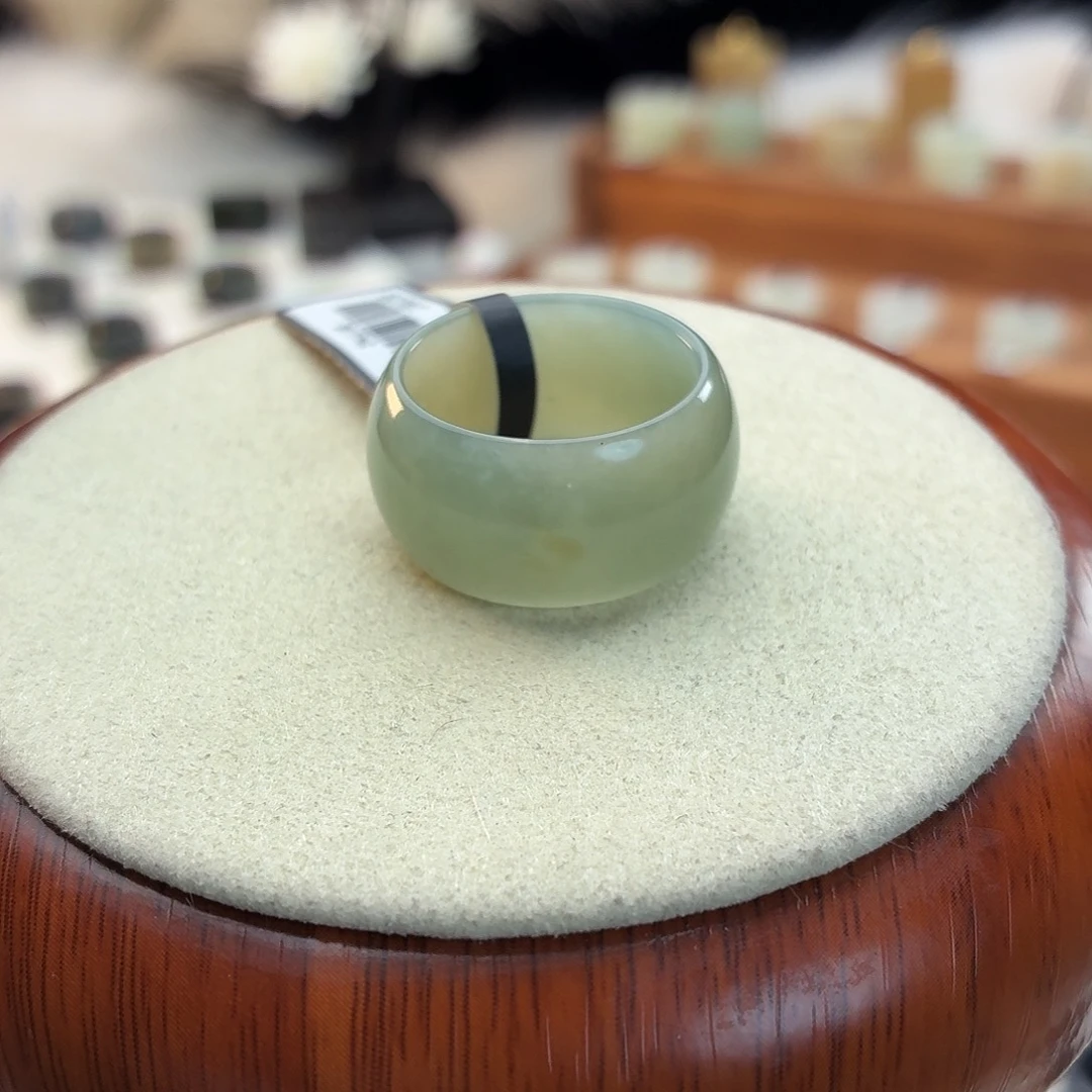 和田玉未镶嵌戒指i161复古蓝轮胎19.3mm