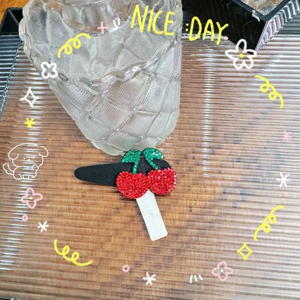 专柜正品网红边夹圣诞拜拜夹韩版发卡发夹发饰头饰刘海夹可爱夹子