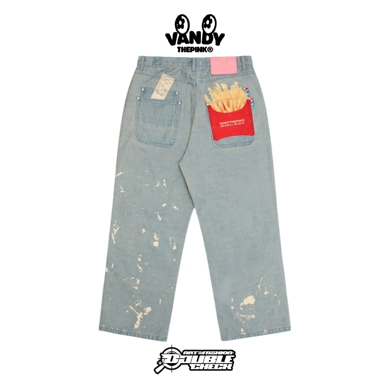 【纽约限定】VANDYTHEPINK Fries Trompe L'oeil Denim牛仔裤