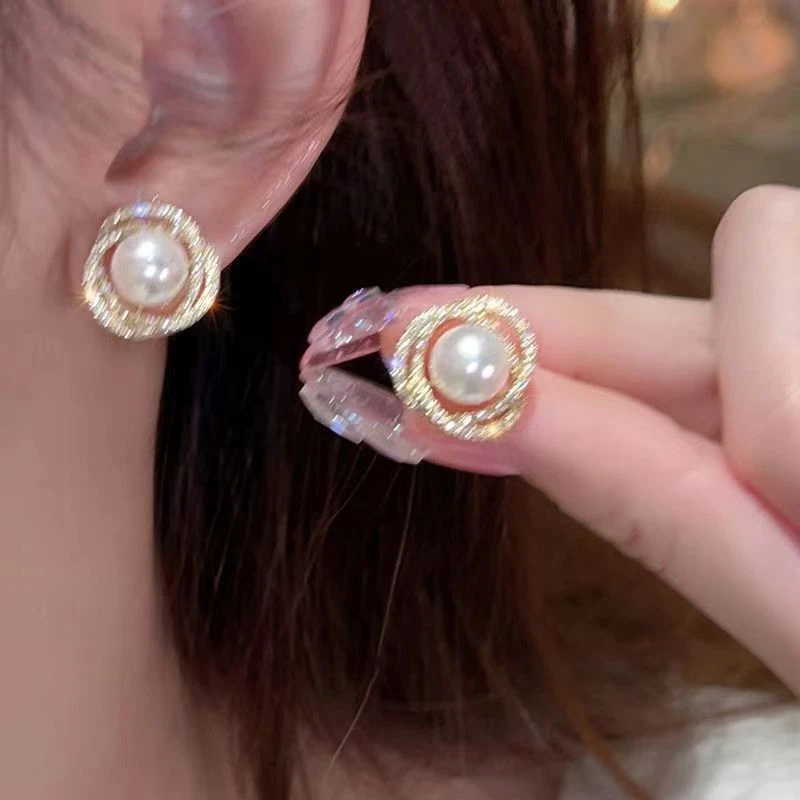 925银仿珍珠耳饰 「富家千金」法式耳钉小众设计感珍珠银针高级感轻