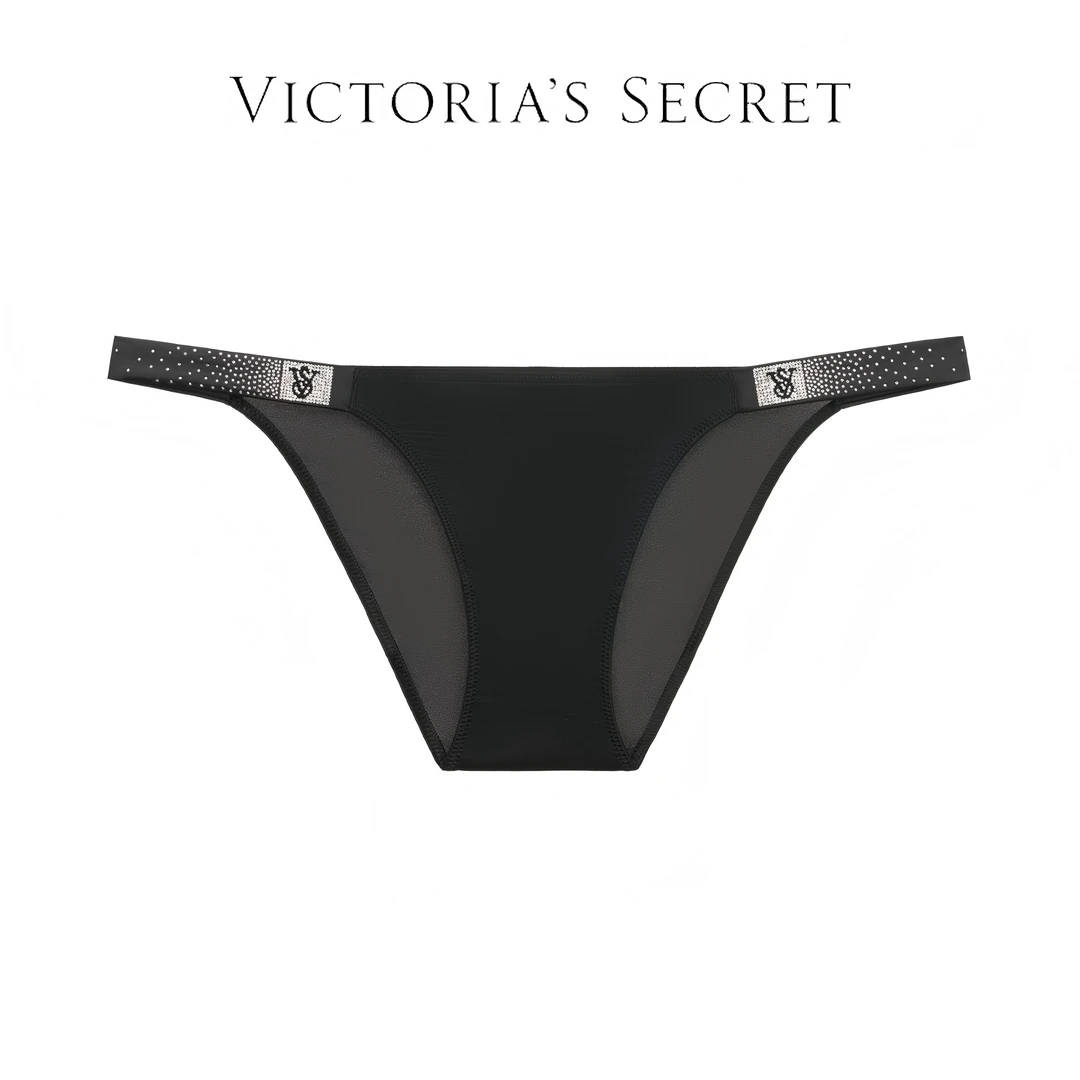 【维密·水钻渐变低腰内裤】水钻Logo低腰比基尼内裤