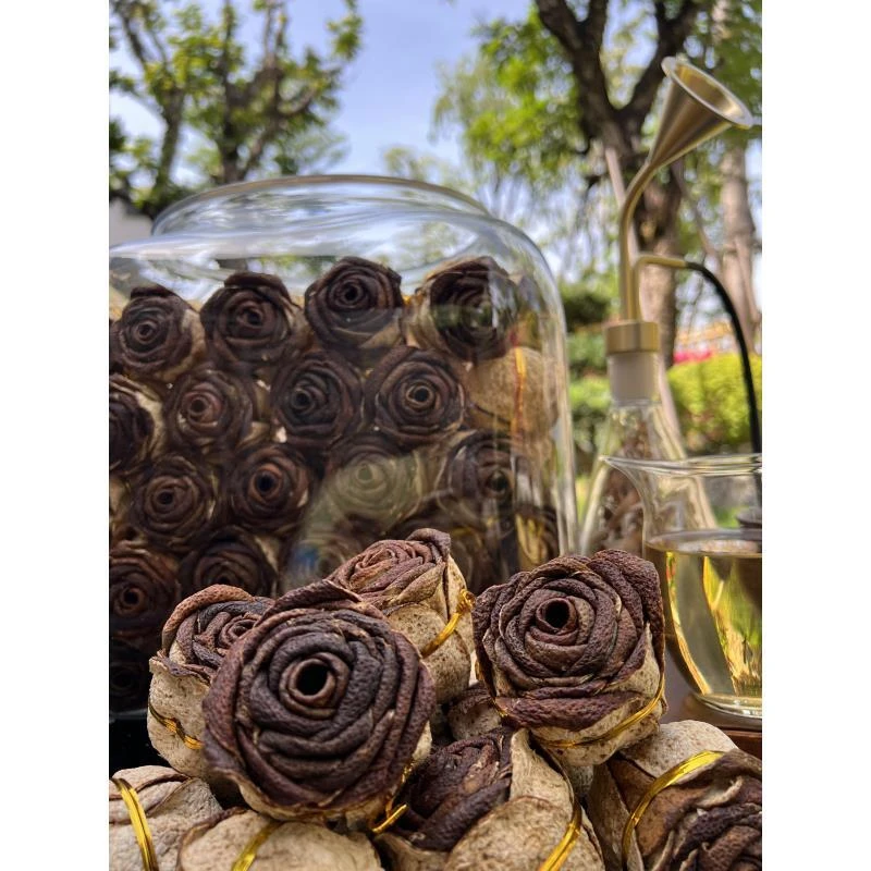 艺术藏品  2021天马圈枝大红玫瑰花 特色陈皮艺术品