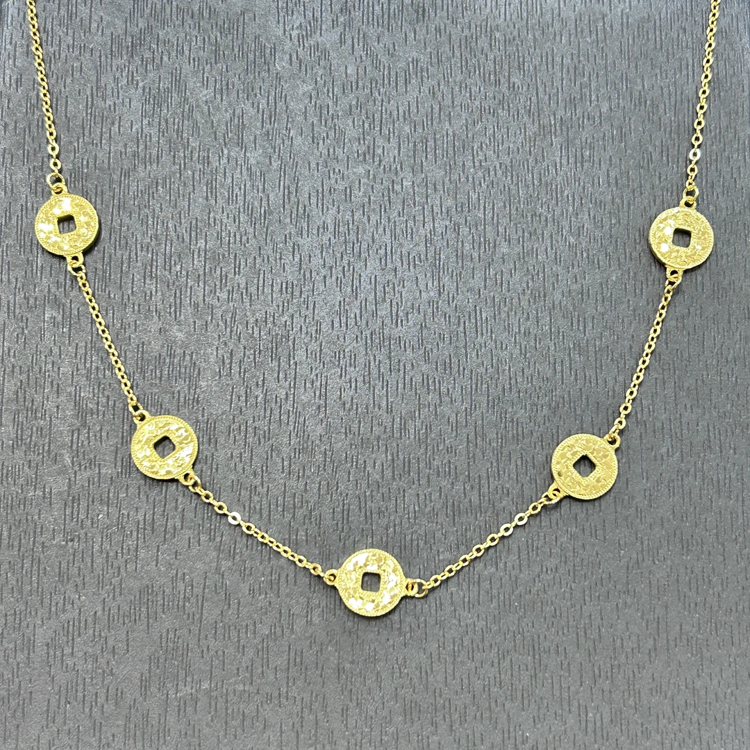 坠链均925银 【销冠专享】925银碎冰冰五帝币套链YTL382