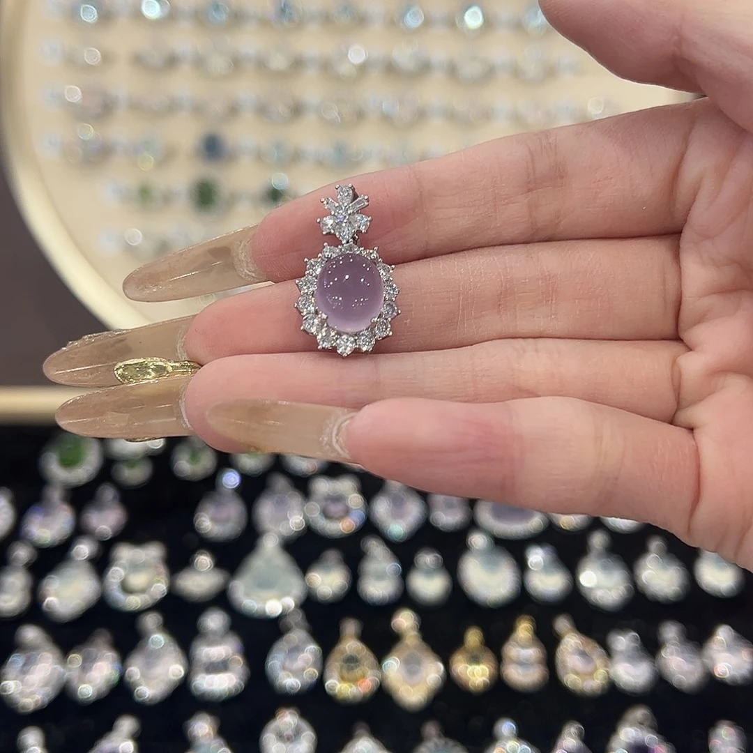 F***️银S925镶嵌萤石颈饰