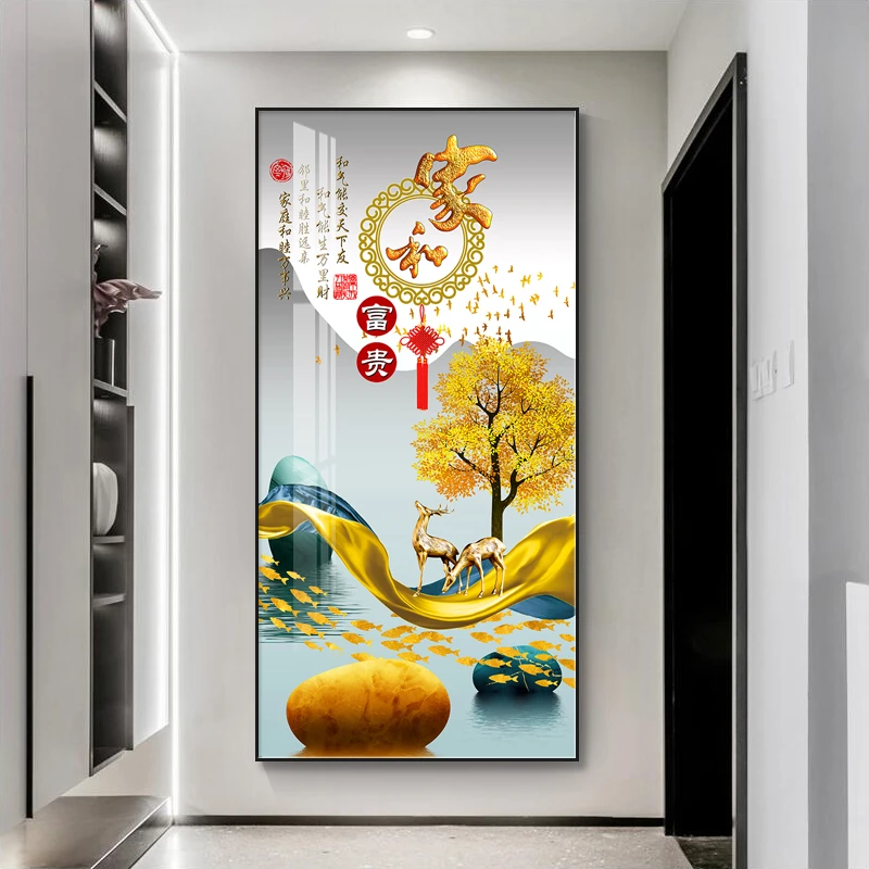 玄关钻石画2025新款现代简约过道入户竖版点贴钻十字绣钻石绣手工