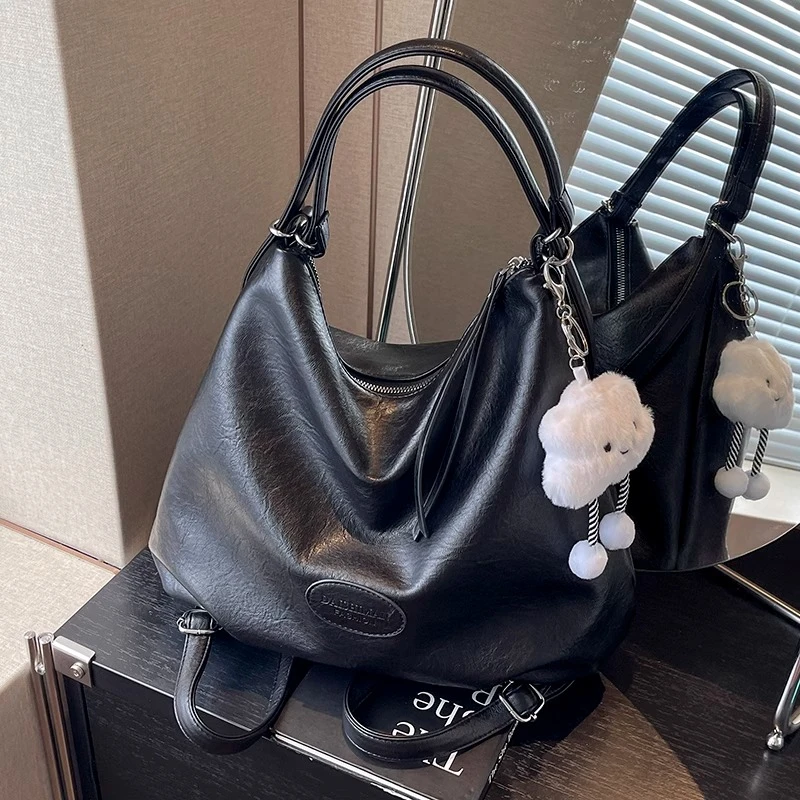 大容量通勤包包女2025新款秋冬复古时尚单肩包韩国小众百搭托特包