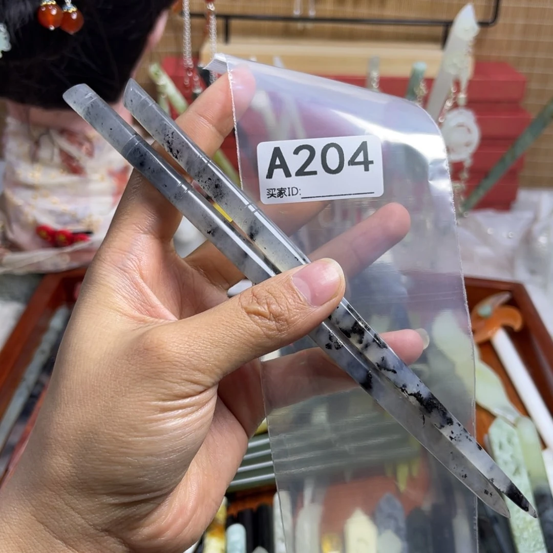 蛇纹石玉发饰未镶嵌m****儿