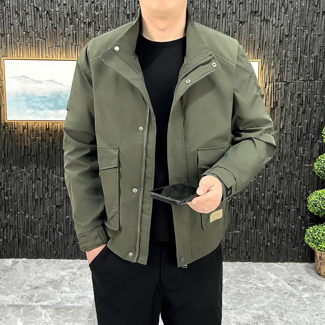 LEROLEHAR立领外套男士春秋季工装衣服新款上衣潮牌休闲夹克男装