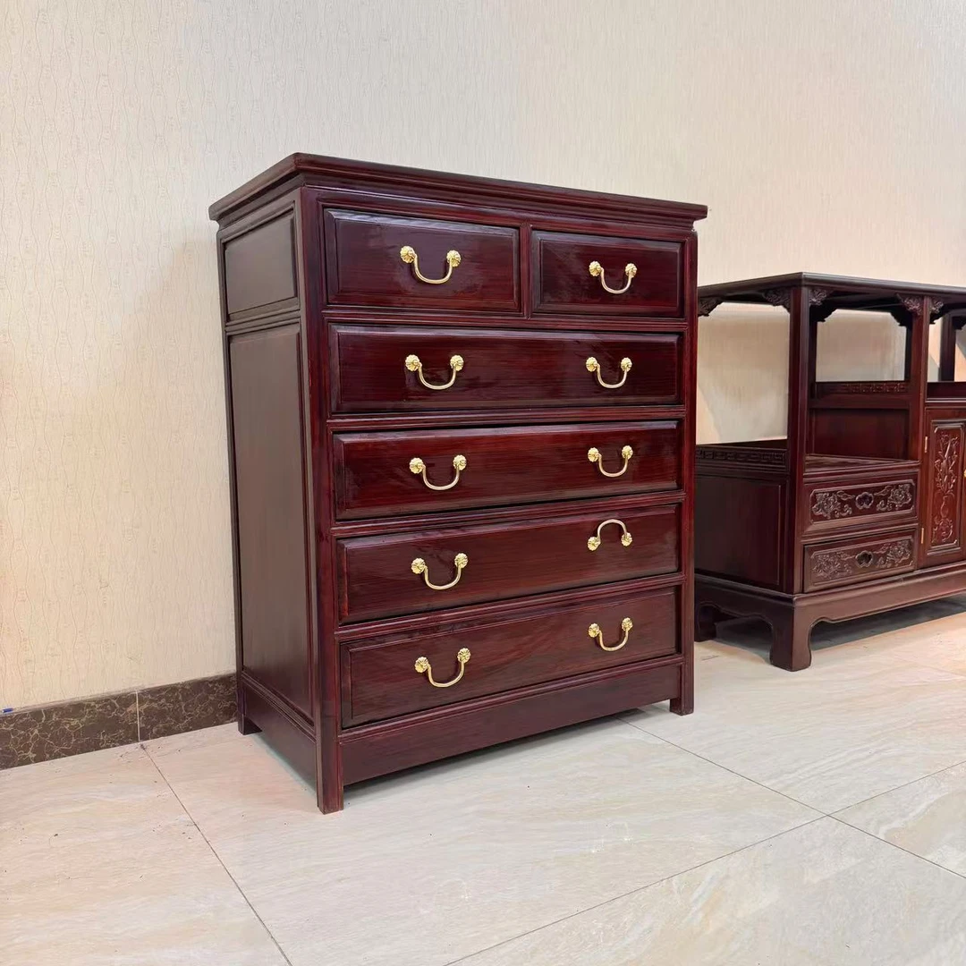 斗柜客厅五四斗柜斗柜南美酸枝木大容量厅新中式抽屉式（送软玻璃）