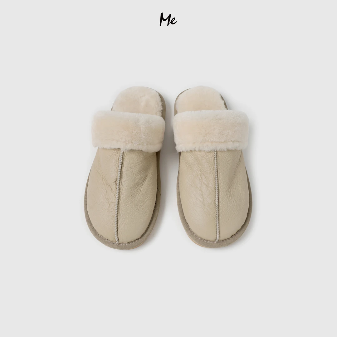 ME【泰迪皮毛一体半包鞋拖】Teddy毛厚实保暖女士休闲鞋子MESA2436