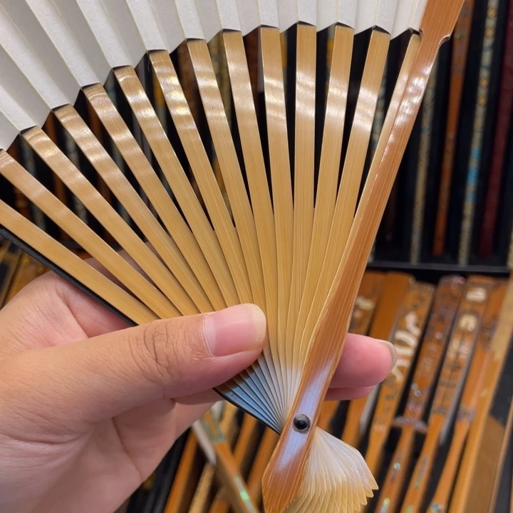 扇子老玉竹三合纯手工郭炜