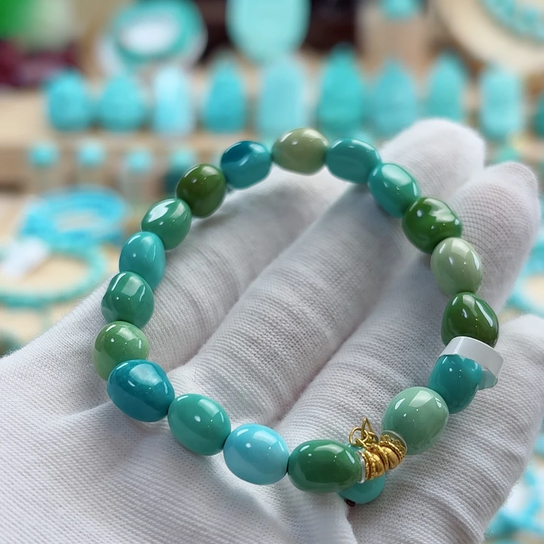 绿松石18K金镶嵌珠宝奇石