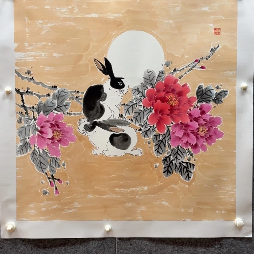 国画四尺斗方作品花鸟