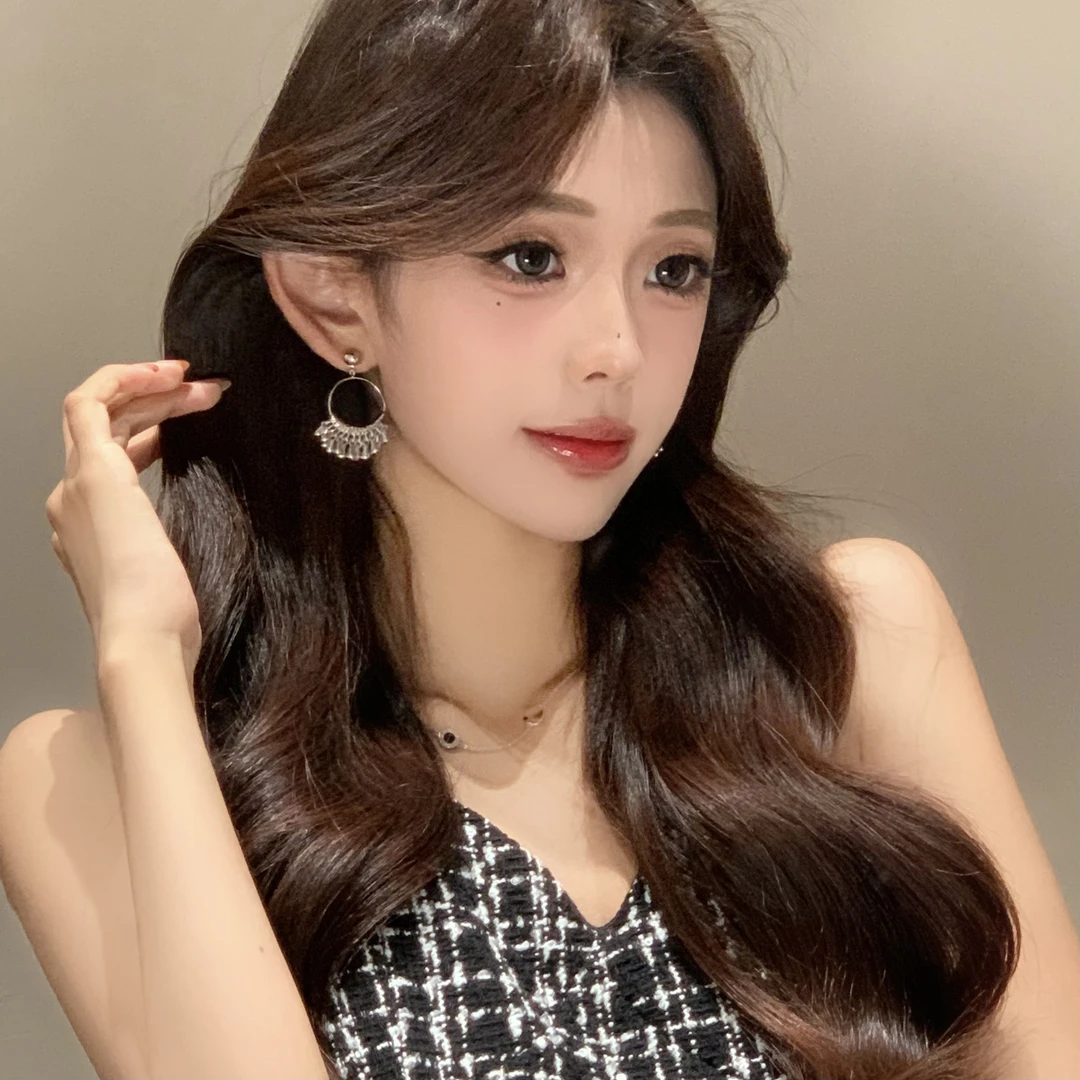FULL GIRLISH耳环00814几何圈圈流苏耳钉耳钉