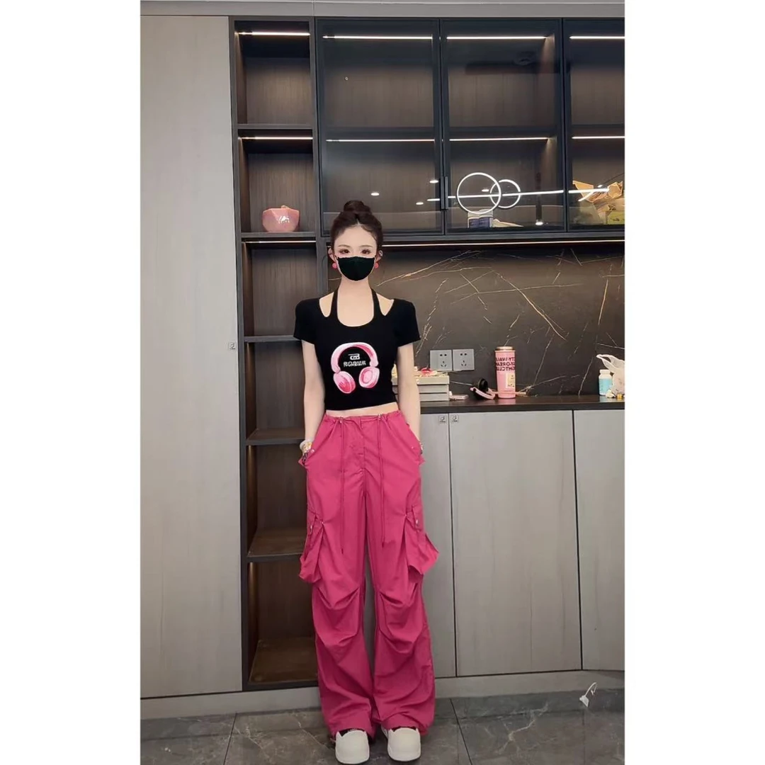 曼曼【辣口美式~】设计感大口袋休闲宽松显瘦工装裤阔腿裤